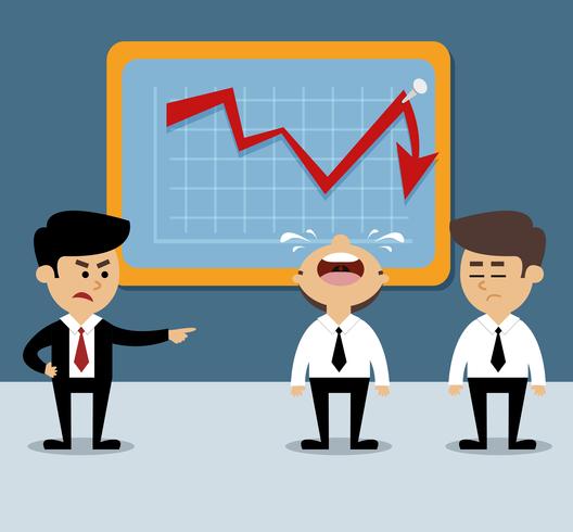 Disminución del gráfico de negocios vector