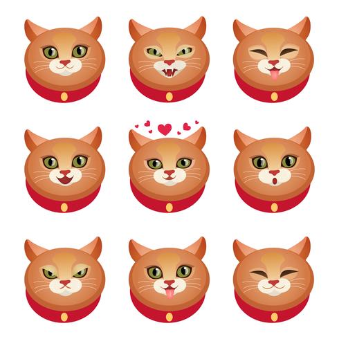 Cats emotions set vector