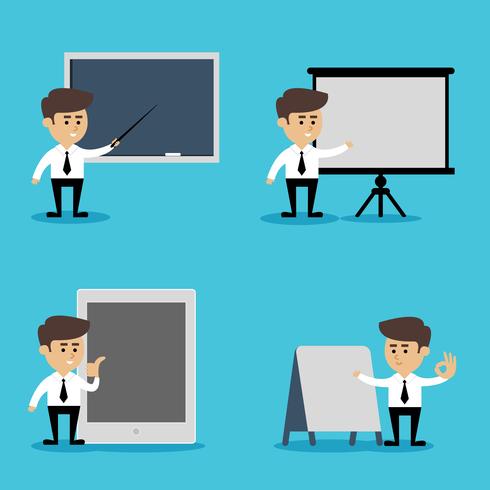 Businessman presentation set vector