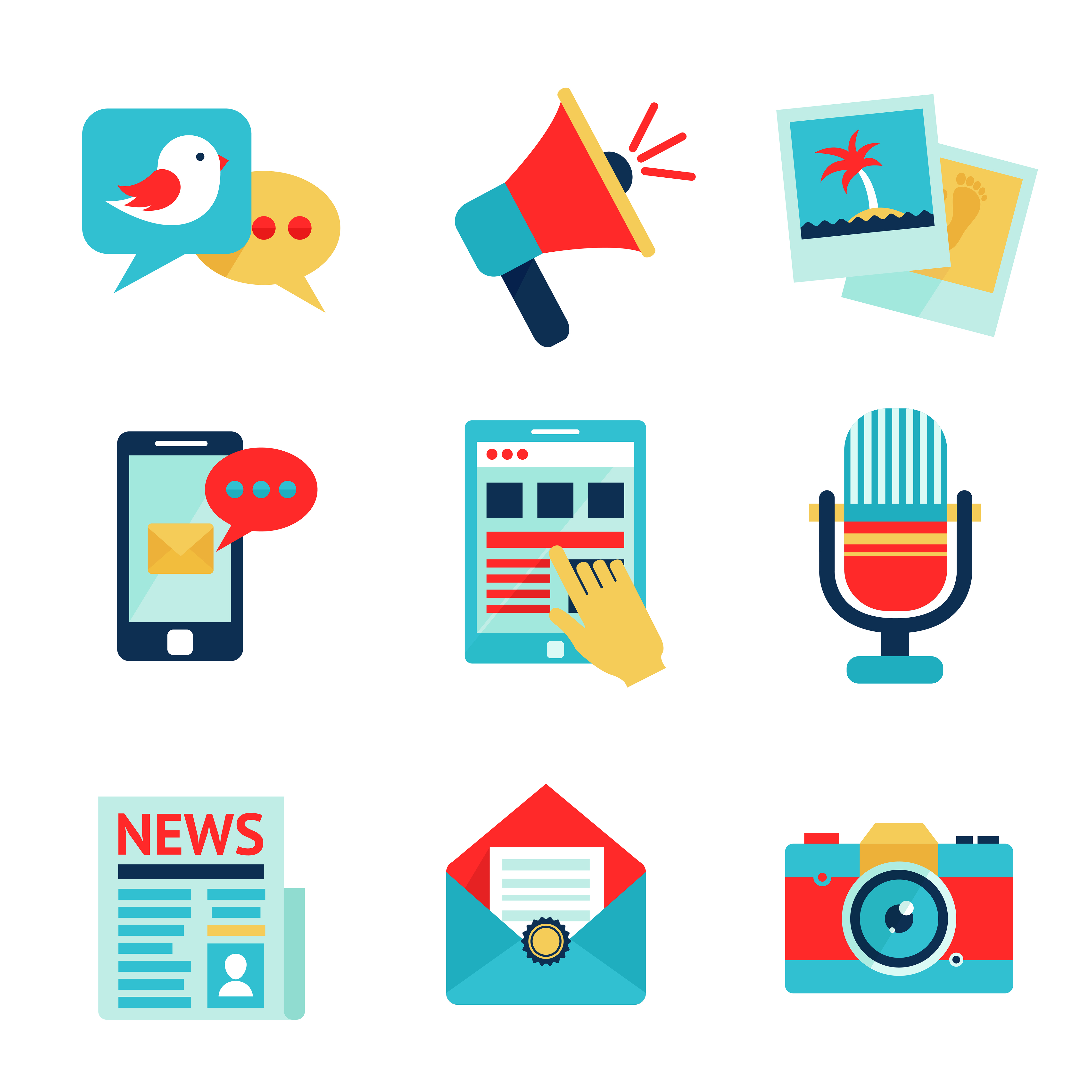 Conjunto de iconos de medios 438544 Vector en Vecteezy