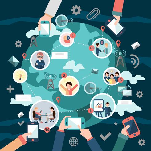 Social network concept vector