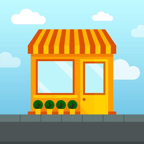 Empty store front vector