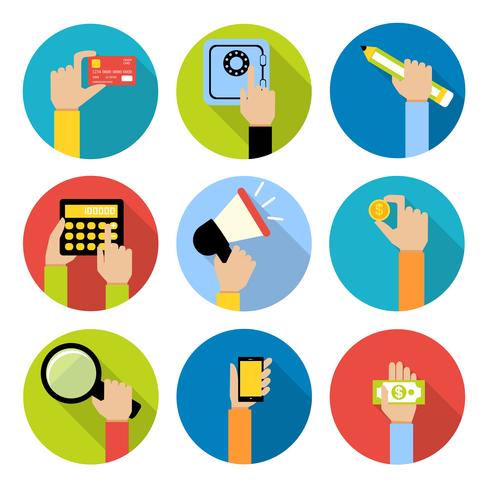 Business hands icons vector