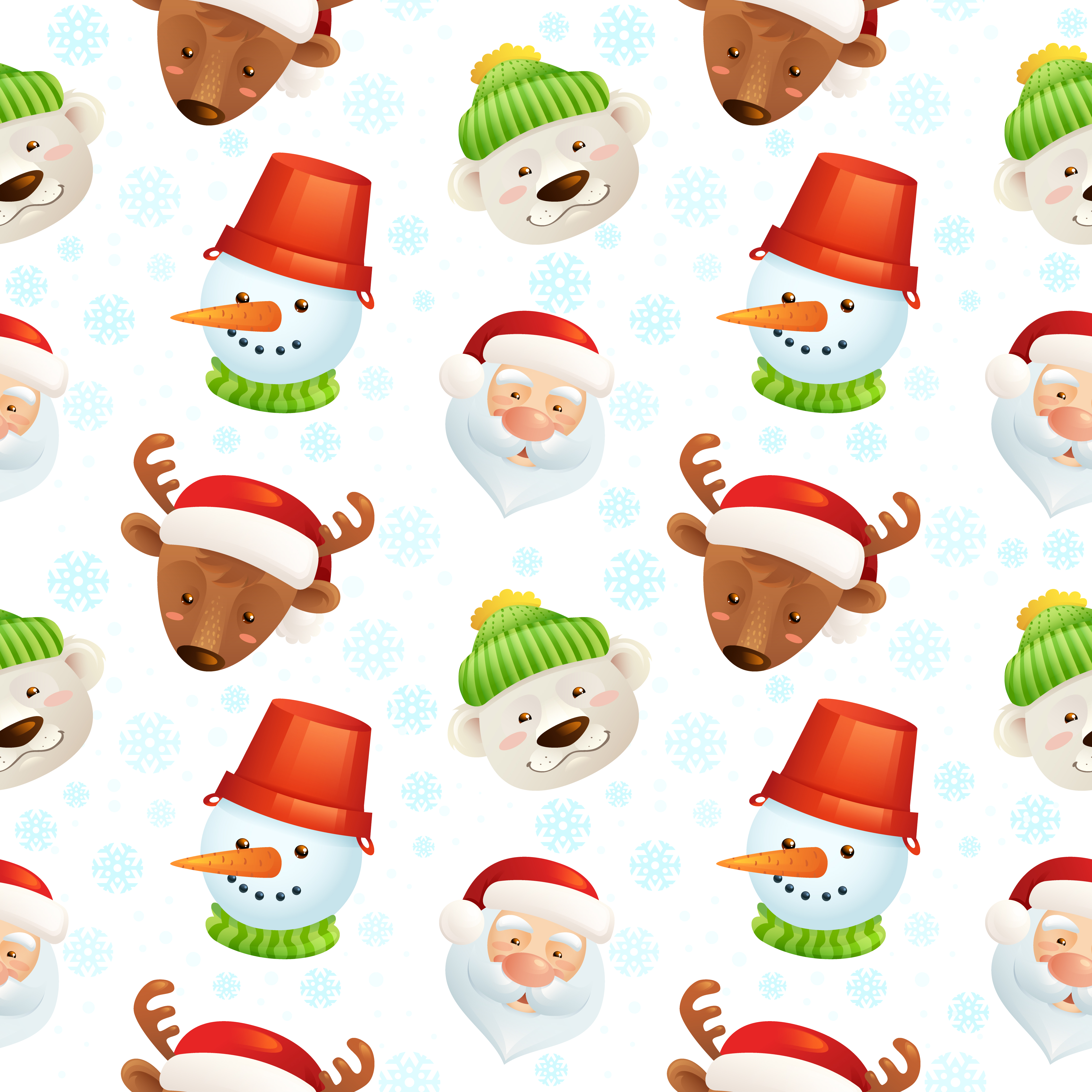 Download Christmas characters seamless pattern - Download Free ...