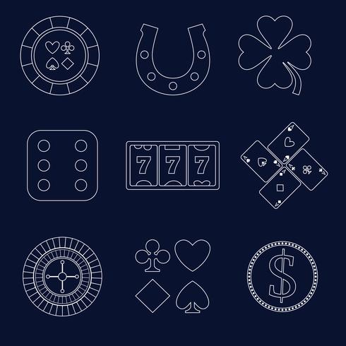 Casino outline design elements vector