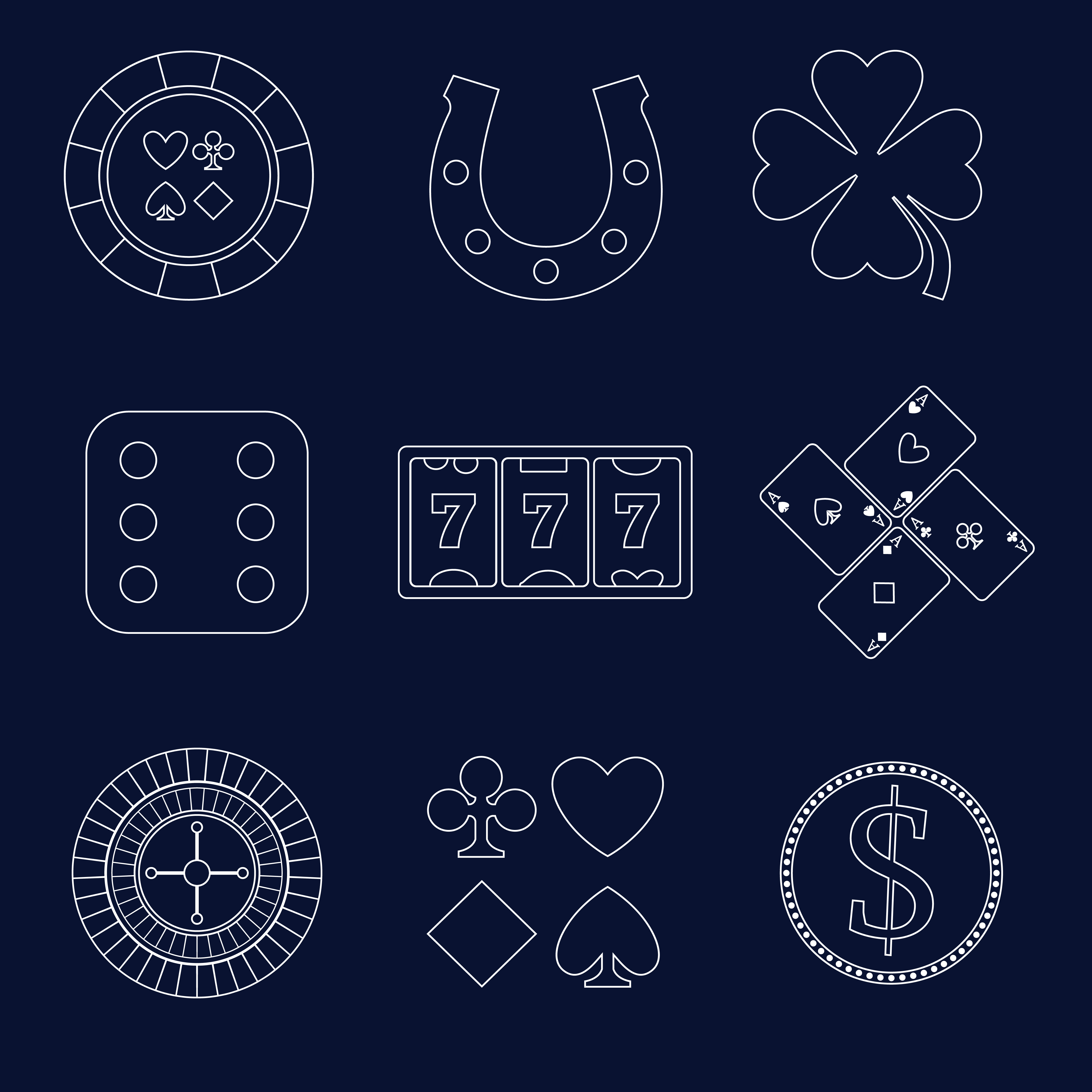 Download Casino outline design elements 438561 Vector Art at Vecteezy