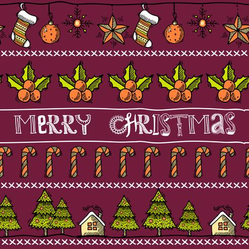 Sketch christmas card vector