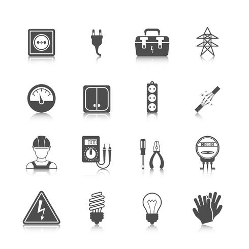 Electricity icon black vector