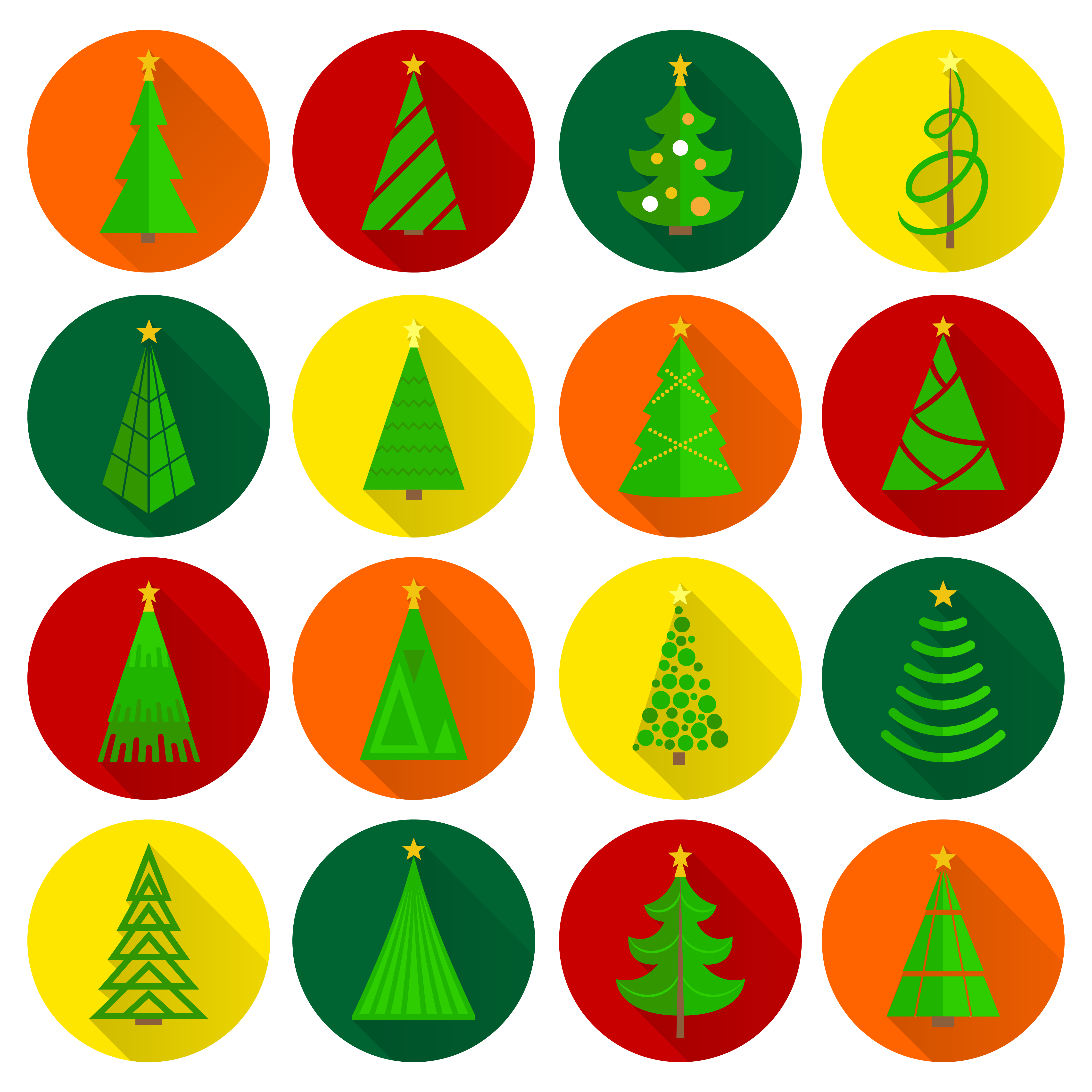 Download Christmas tree flat round buttons 438613 - Download Free ...