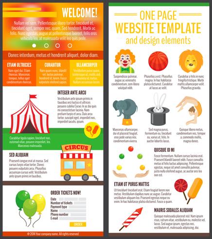 Circus website page vector