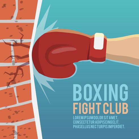 Boxer gloves hitting poster vector