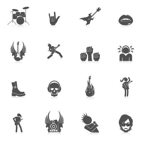 Iconos de la musica rock vector