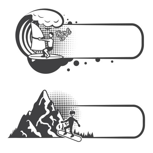 Extreme sports bookmarks vector