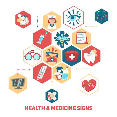 Concepto de salud y signos médicos. vector