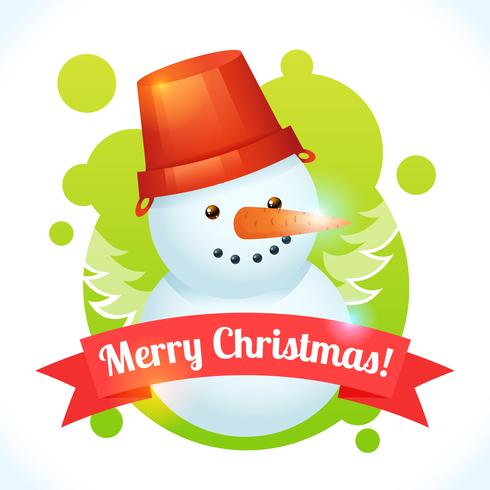 Christmas snowman card vector