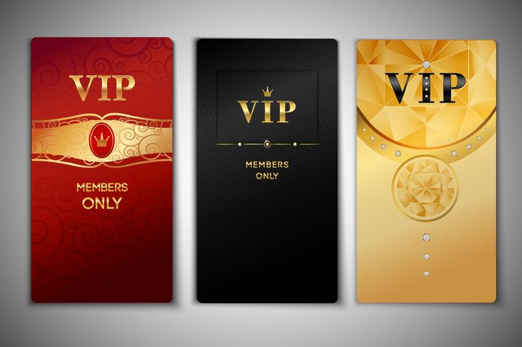 Conjunto de tarjetas vip vector