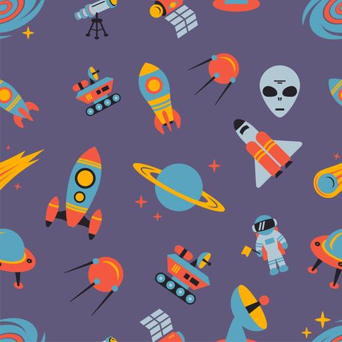 Space seamless pattern vector