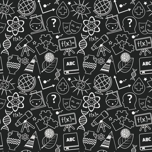 Education seamless pattern chalkboard vector