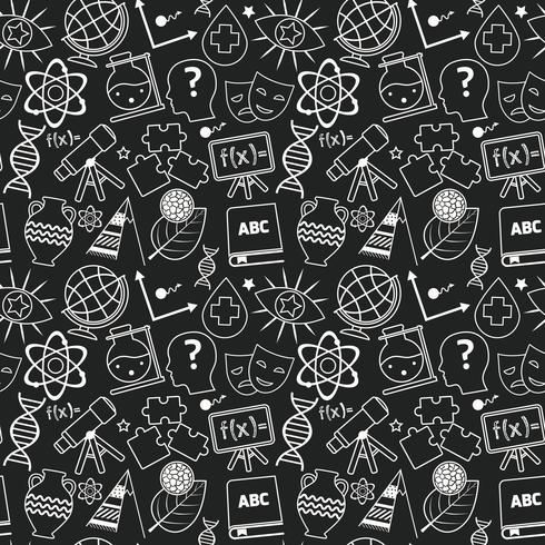 Education seamless pattern chalkboard vector