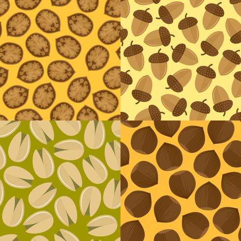 Nuts seamless set vector