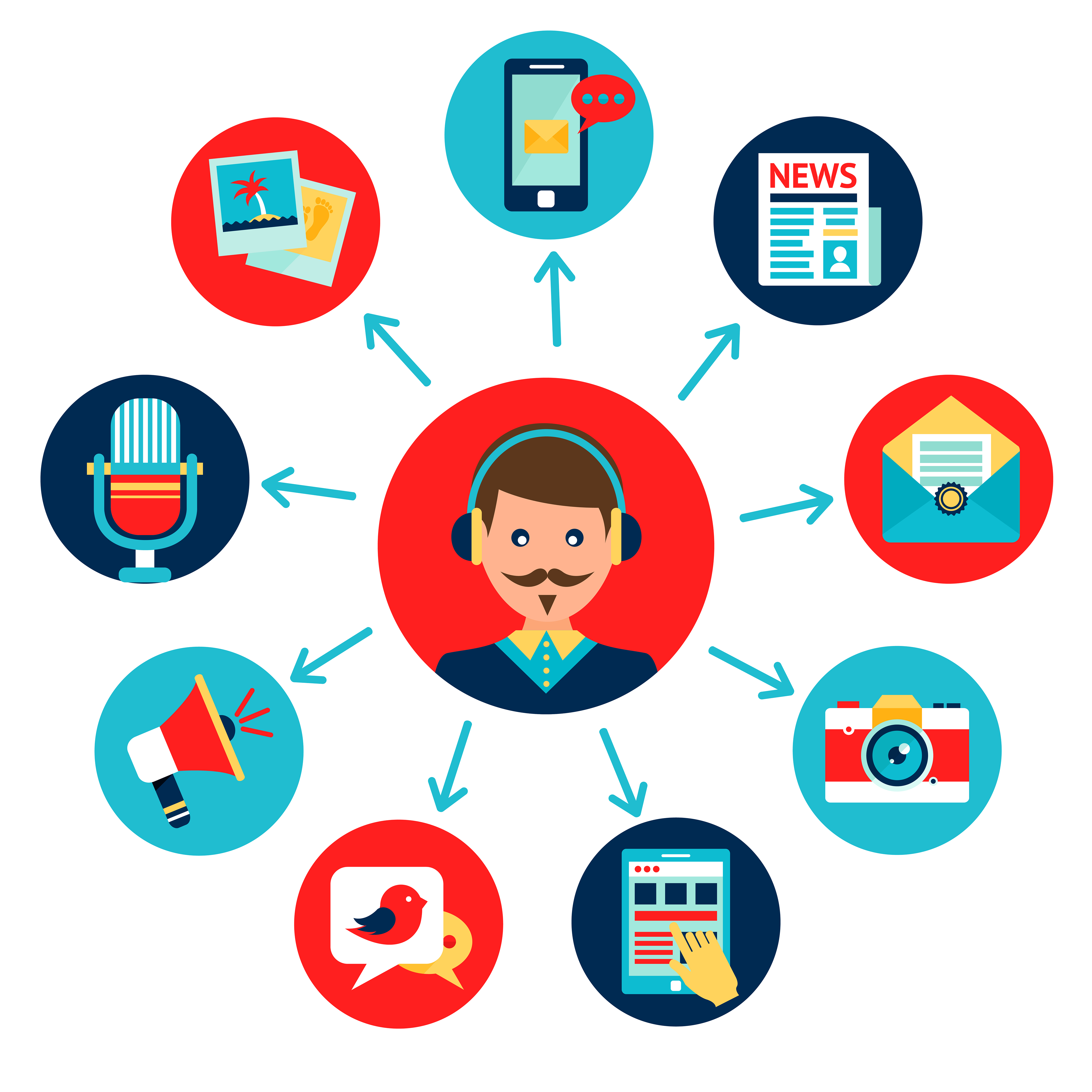 Media flat illustration 438799 vector art at vecteezy