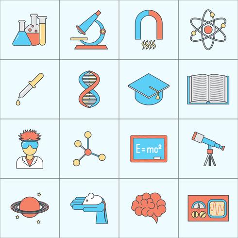 Science and research icon flat line vector