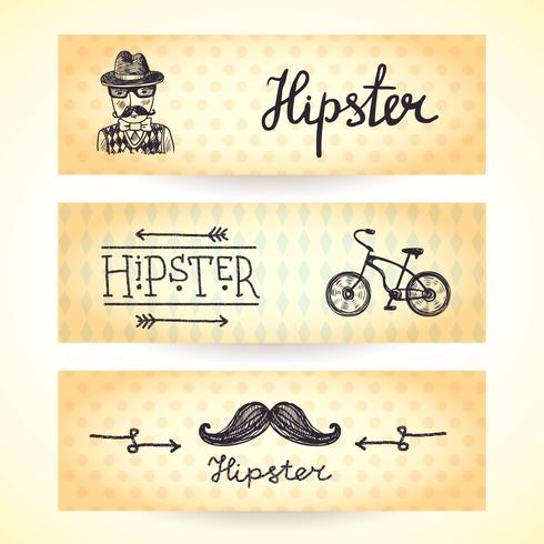 Hipster banners set vector