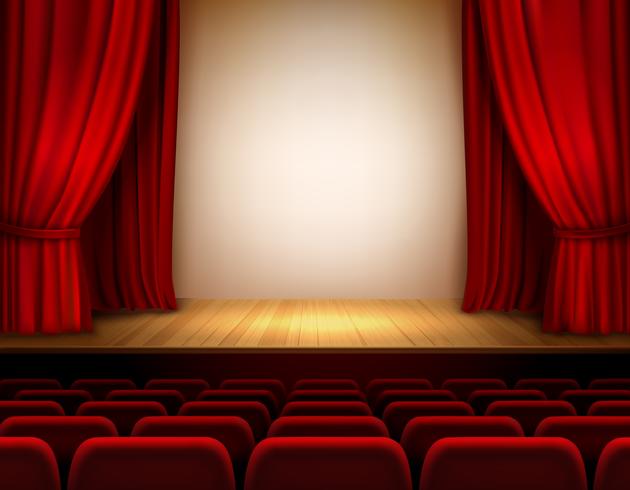 Theater stage background vector