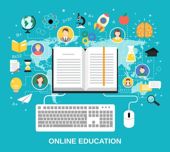 Online education concept vector