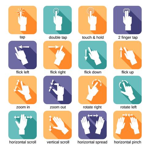 Touch Interface Gestures Icons vector