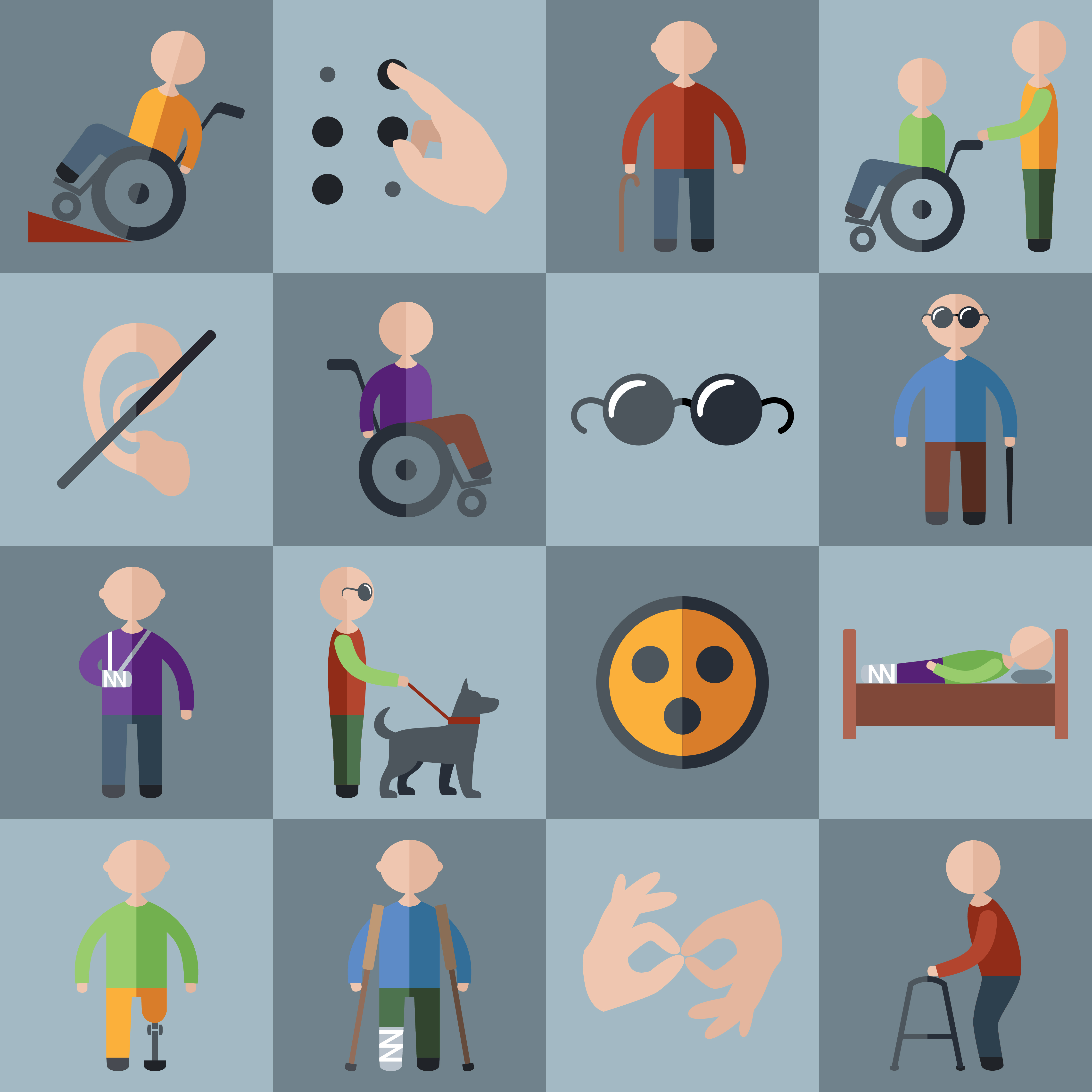 Disabled icons set 438885 Vector Art at Vecteezy