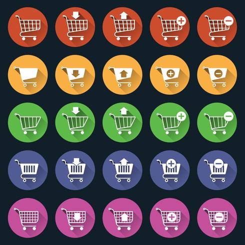 Shopping cart icons vector