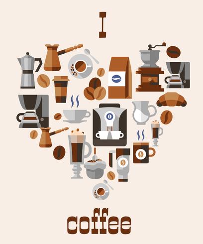 Love coffee concept vector