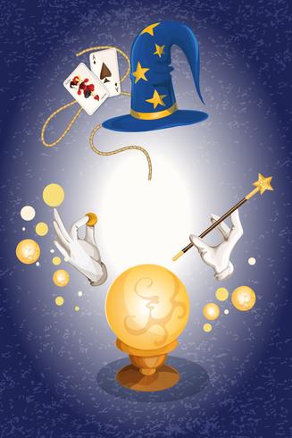 Magician colored background vector