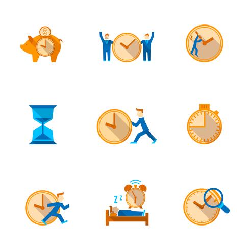 Time management icons set vector