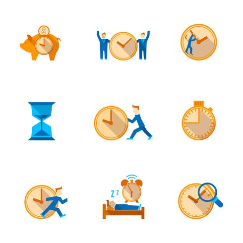 Time management icons set vector