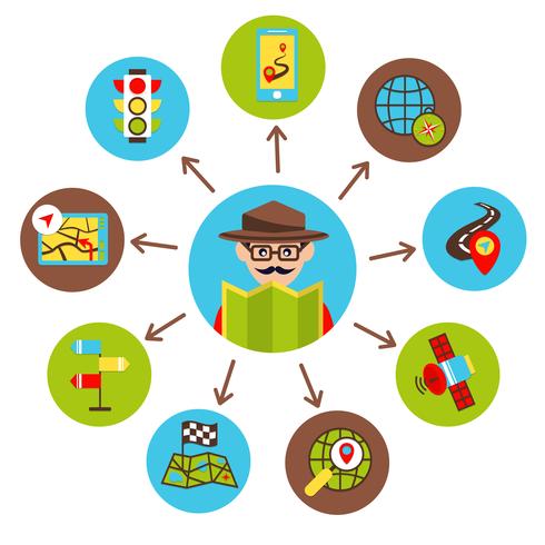 Navigation icons illustration vector