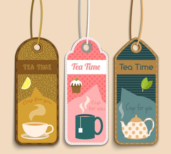 Tea labels set vector