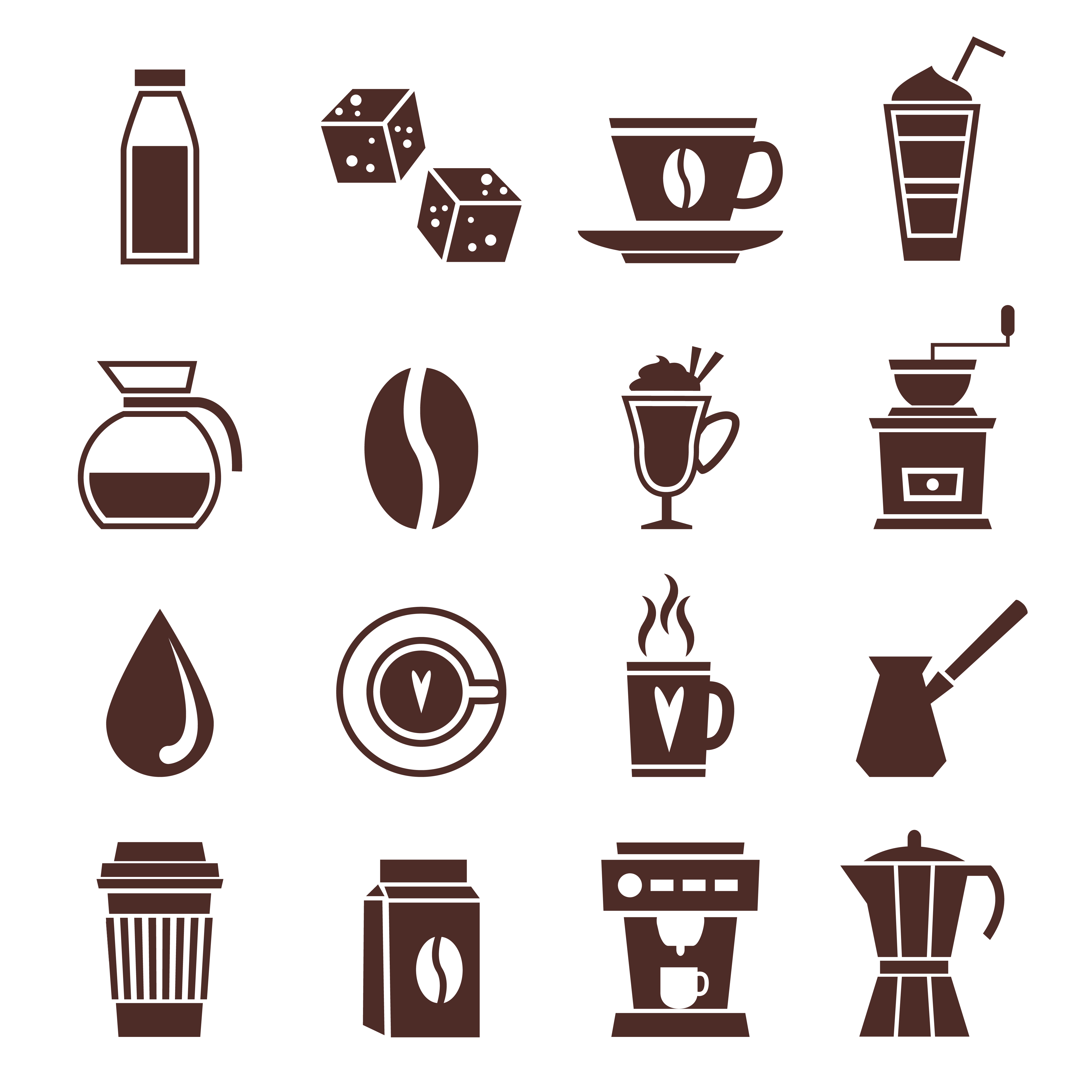 Coffee icons monochrome 438936 Vector Art at Vecteezy