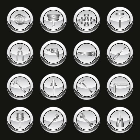 Iconos de herramientas metalicas vector