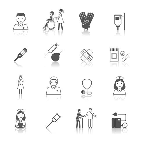 Nurse icon set vector