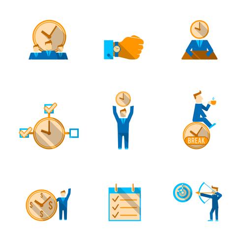Time management icons set vector