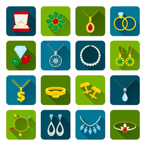 Conjunto de iconos de joyería vector