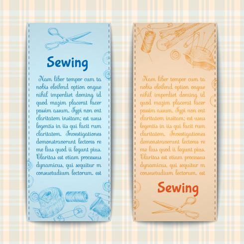 Sewing banners set vector