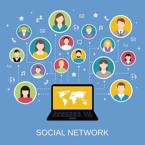 Social network concept vector