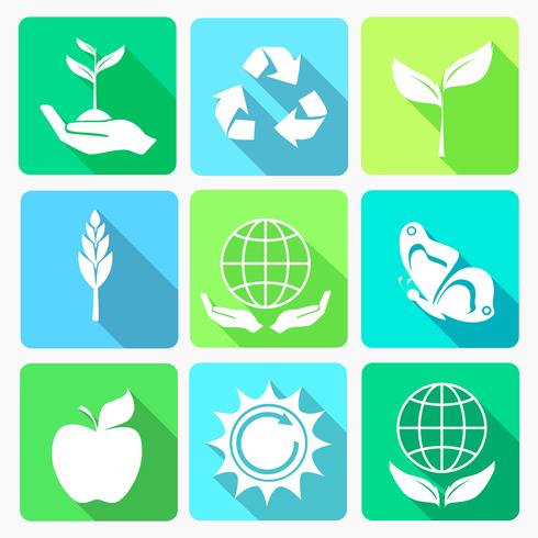 Conjunto de iconos de ecología vector