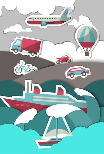 Transport paper background vector