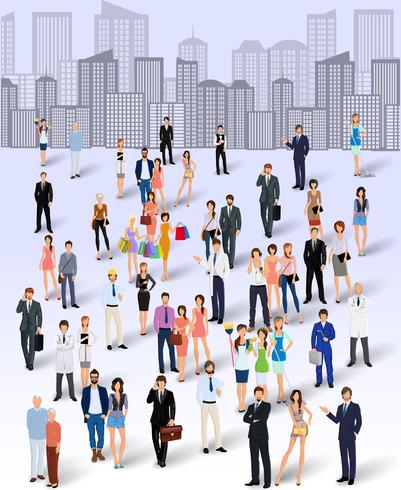 Group of people in the city vector