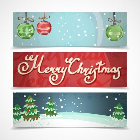 Banners navideños horizontales vector