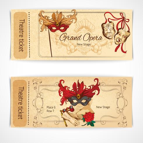 Theatre sketch tickets vector